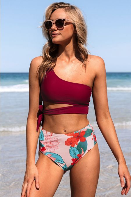 Kamoni One Shoulder Side Tie Bikini