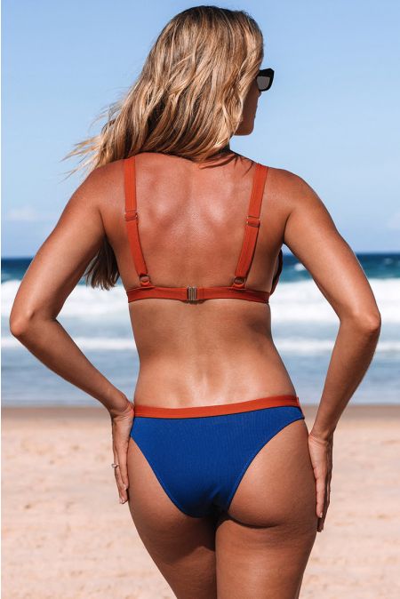 Kamoni Colorblock V Neck Bikini