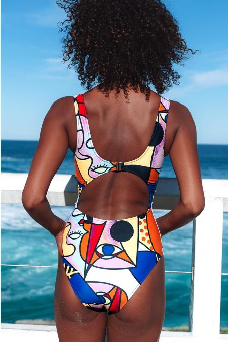 Kamoni Abstract Print One Piece