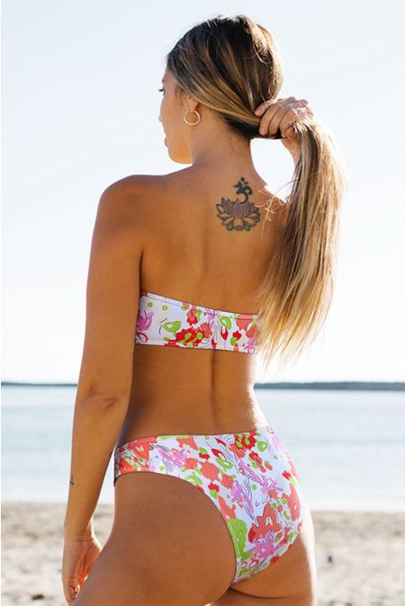Kamoni Floral Print Bandeau Bikini