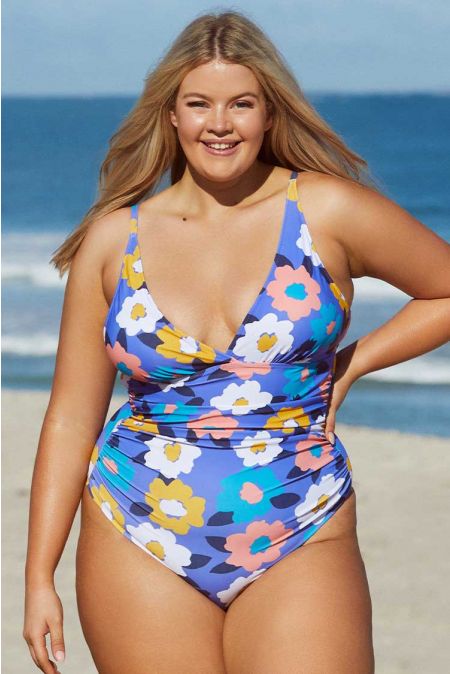 Kamoni Floral Print Plus Size One Piece