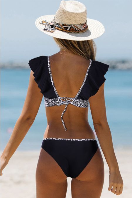 Kamoni Leopard Print Ruffle Bikini