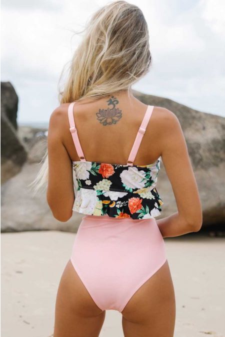 Kamoni Floral Print High Waist Bikini