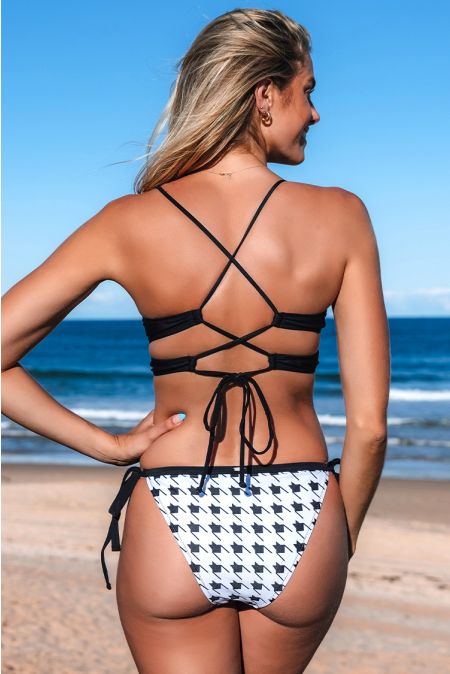 Kamoni Houndstooth Print Bikini