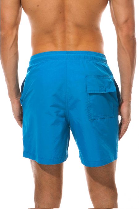 Kamoni Blue Drawstring Waist Swim Trunks