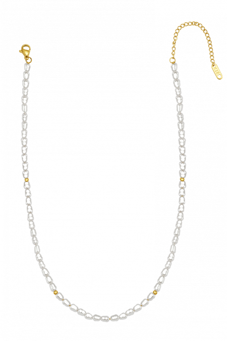 Kamoni Gold Bead Pearl Necklace