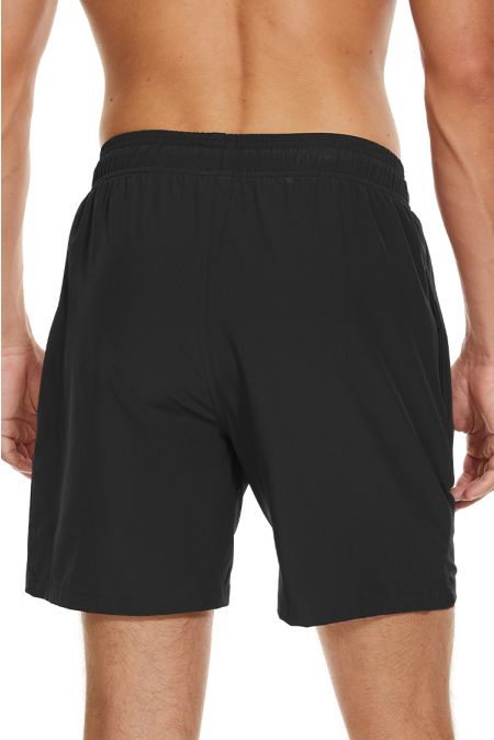Kamoni Men Black Drawstring Waist Swim Trunks