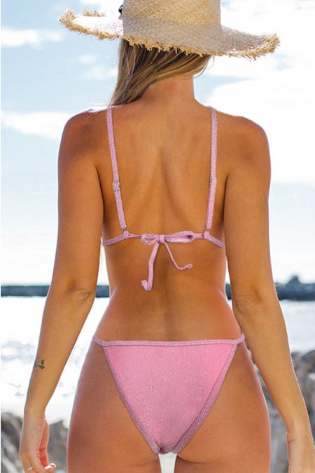 Kamoni Pink Glitter Triangle Bikini