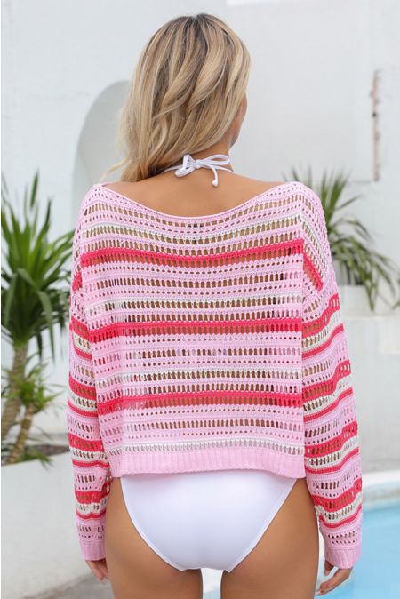 Kamoni Pink Crochet Cover Up