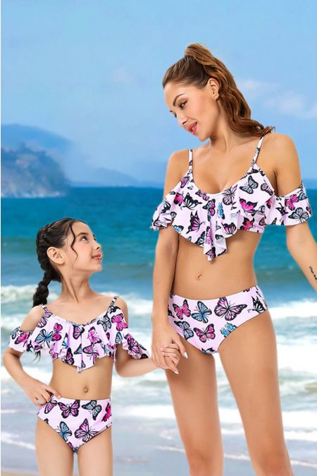 Kamoni Butterfly Print Matching Swimsuit