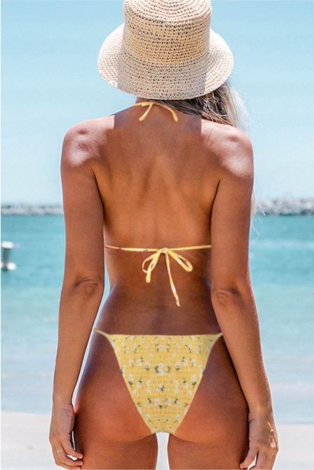 Kamoni Yellow Triangle String Bikini