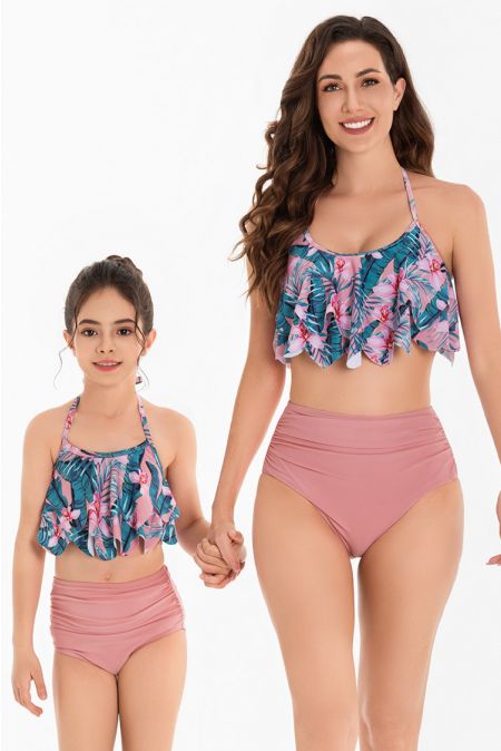 Kamoni  Pink Ruffle Matching Swimsuit